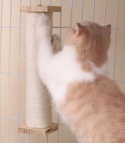 Wood Wall-Mounted Cat Scratcher