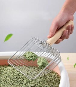 Large Stainless Steel Cat Litter Scoop - Fine Hole Metal Shovel for Easy Pet Waste Cleaning